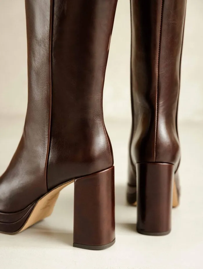 Women Knee High Boots Bobbies Millie Irish Coffee