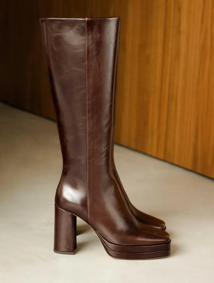Women Knee High Boots Bobbies Millie Irish Coffee
