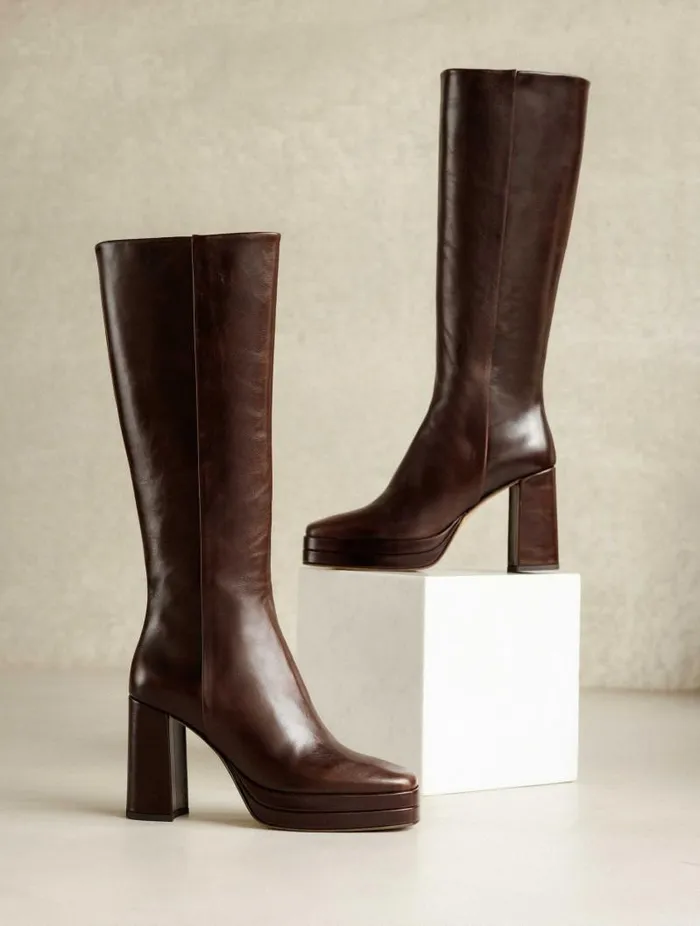 Women Knee High Boots Bobbies Millie Irish Coffee