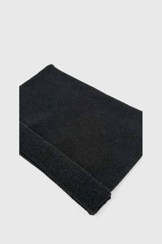 Women Knit Hat Black Melange Knit Hat One Size Camper Knit Women Knit Hat Black Melange Knit Hat One Size Camper Knit