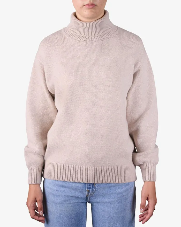 Women Knit Sweaters Colorful Standard Merino Wool Turtleneck Magenta Blaze
