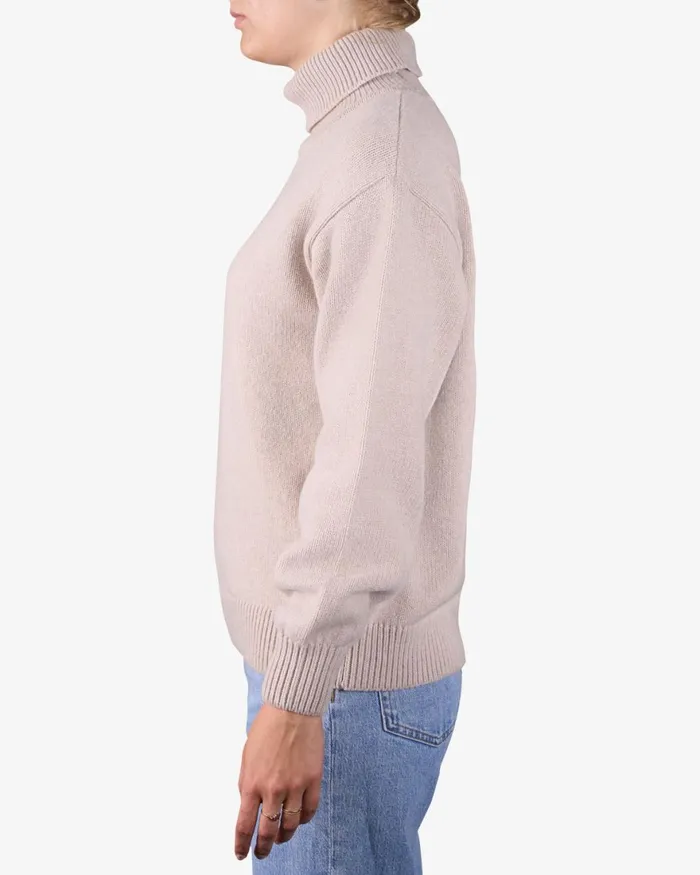 Women Knit Sweaters Colorful Standard Merino Wool Turtleneck Magenta Blaze