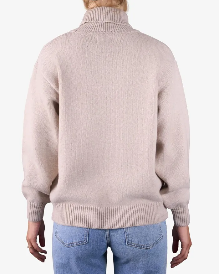 Women Knit Sweaters Colorful Standard Merino Wool Turtleneck Magenta Blaze