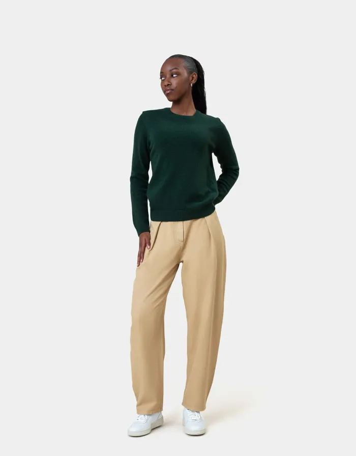 Women Knit Sweaters Colorful Standard Women Classic Merino Wool Crew Burned Yellow