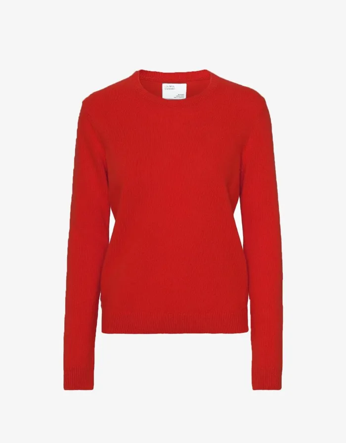 Women Knit Sweaters Colorful Standard Women Classic Merino Wool Crew Scarlet Red Women Knit Sweaters Colorful Standard Women Classic Merino Wool Crew Scarlet Red
