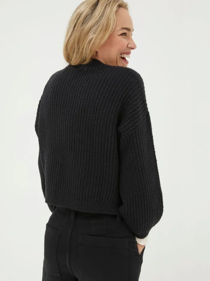 Women Knitwear Fat Face Anna Black Cardigan