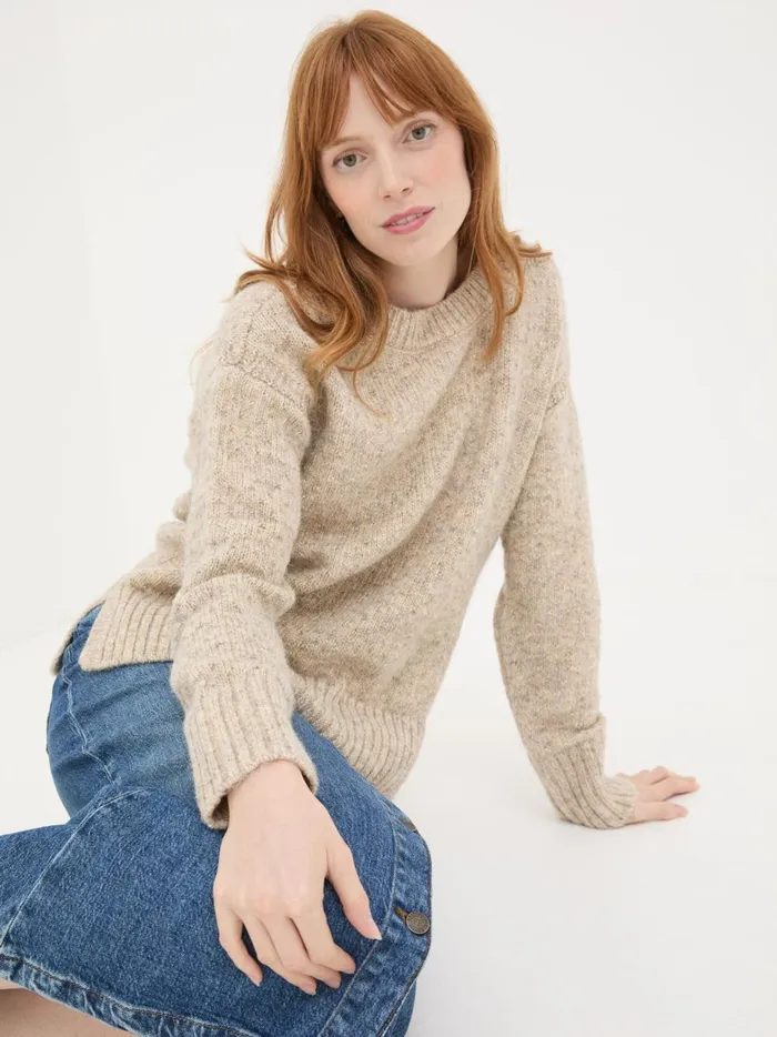 Women Knitwear Fat Face Gold Etta Sparkle Jumper Women Knitwear Fat Face Gold Etta Sparkle Jumper