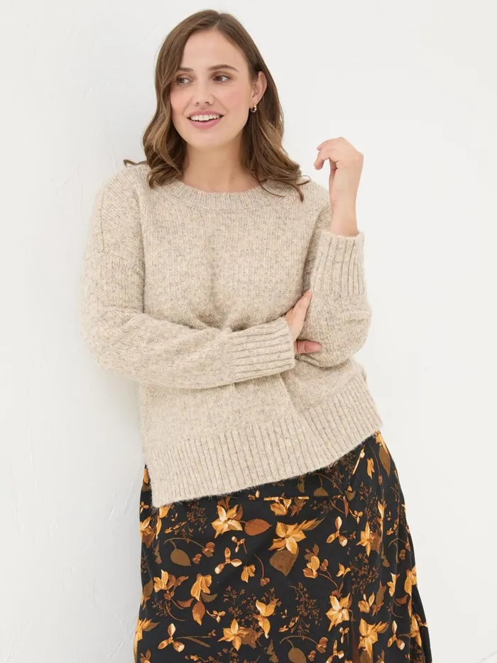 Women Knitwear Fat Face Gold Etta Sparkle Jumper Women Knitwear Fat Face Gold Etta Sparkle Jumper