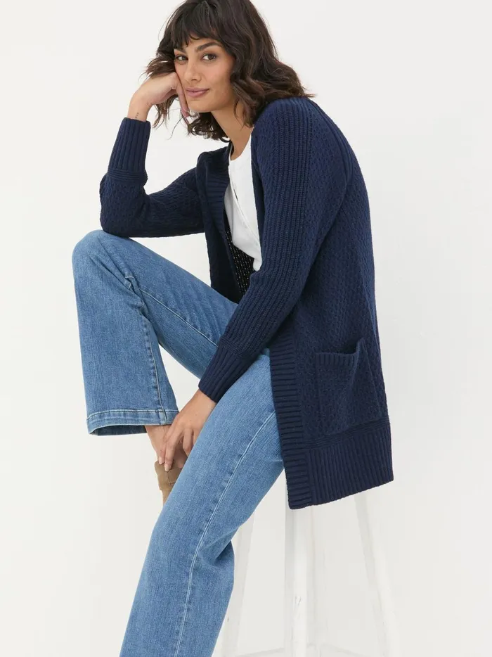 Women Knitwear Fat Face Hannah Navy Cardigan