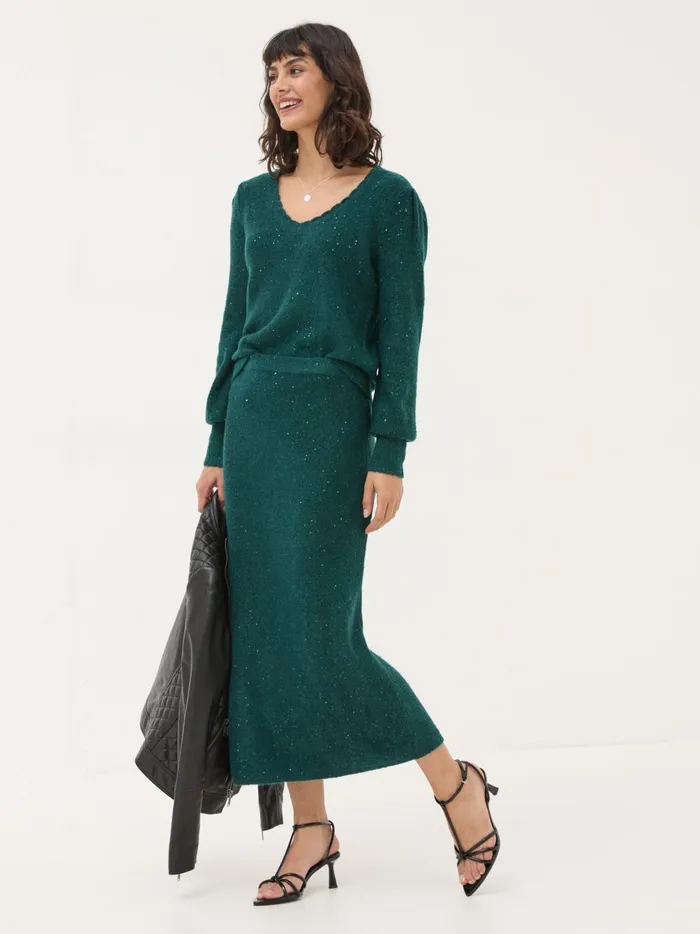 Women Knitwear Fat Face Teal Green Jasmine Jumper