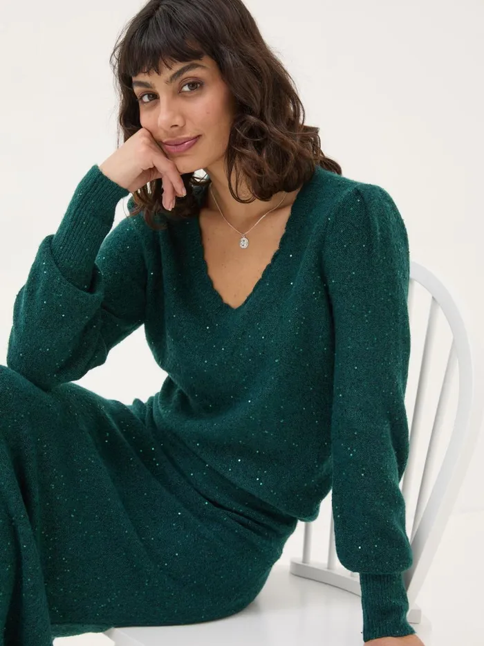 Women Knitwear Fat Face Teal Green Jasmine Jumper