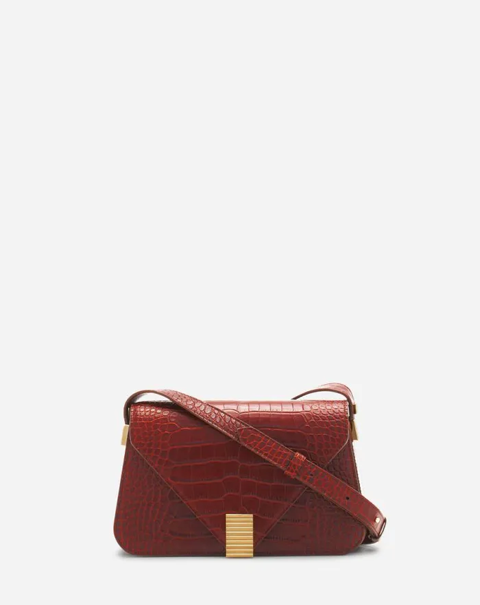 Women Lanvin Crossbody Bags and Shoulder Bags Concerto Arpge Bag In Crocodileeffect Leather Mahogany Women Lanvin Crossbody Bags and Shoulder Bags Concerto Arpge Bag In Crocodileeffect Leather Mahogany