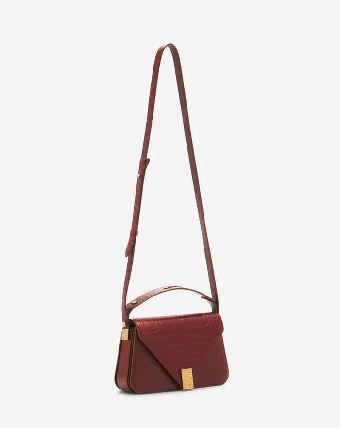 Women Lanvin Crossbody Bags and Shoulder Bags Concerto Arpge Bag In Crocodileeffect Leather Mahogany Women Lanvin Crossbody Bags and Shoulder Bags Concerto Arpge Bag In Crocodileeffect Leather Mahogany