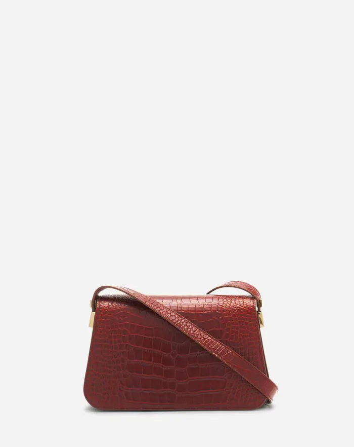 Women Lanvin Crossbody Bags and Shoulder Bags Concerto Arpge Bag In Crocodileeffect Leather Mahogany Women Lanvin Crossbody Bags and Shoulder Bags Concerto Arpge Bag In Crocodileeffect Leather Mahogany