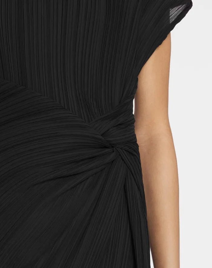 Women Lanvin Dresses Asymmetrical Pleated Dress Black Women Lanvin Dresses Asymmetrical Pleated Dress Black