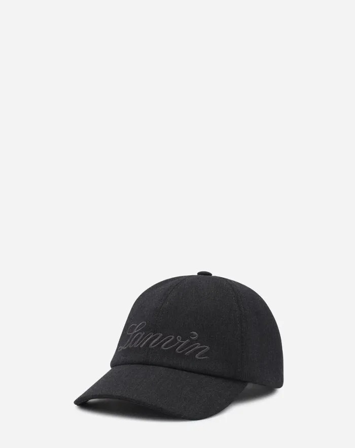 Women Lanvin Hats Lanvin Script Wool Cap Anthracitegrey Women Lanvin Hats Lanvin Script Wool Cap Anthracitegrey
