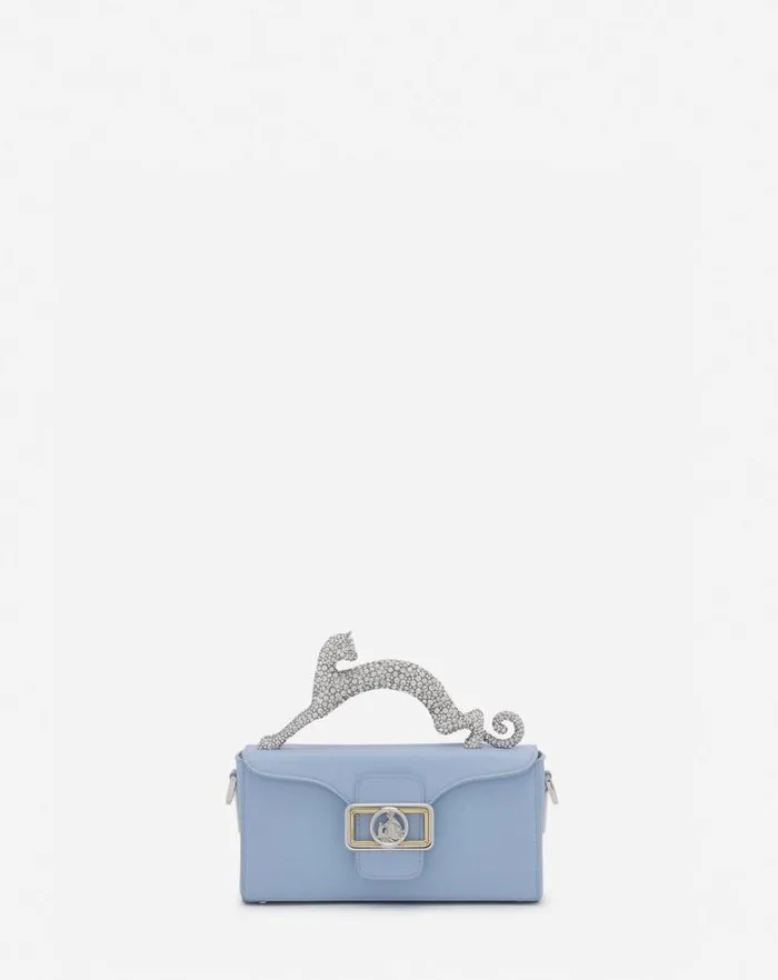 Women Lanvin Mini Bags and Clutches Nano Pencil Cat Bag In Leather And Rhinestone Newlanvin Blue Women Lanvin Mini Bags and Clutches Nano Pencil Cat Bag In Leather And Rhinestone Newlanvin Blue