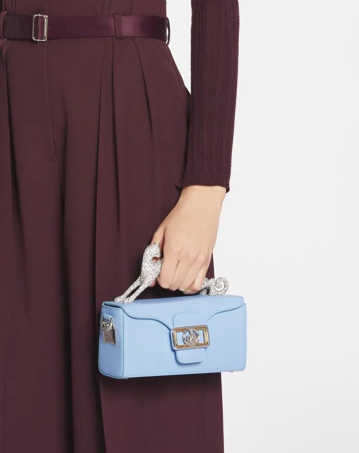Women Lanvin Mini Bags and Clutches Nano Pencil Cat Bag In Leather And Rhinestone Newlanvin Blue Women Lanvin Mini Bags and Clutches Nano Pencil Cat Bag In Leather And Rhinestone Newlanvin Blue