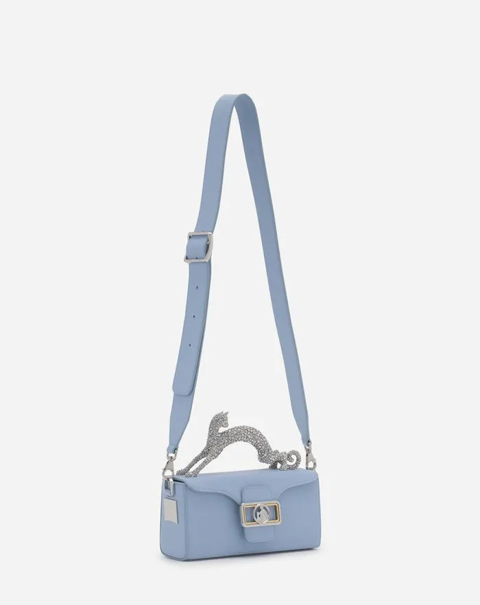 Women Lanvin Mini Bags and Clutches Nano Pencil Cat Bag In Leather And Rhinestone Newlanvin Blue Women Lanvin Mini Bags and Clutches Nano Pencil Cat Bag In Leather And Rhinestone Newlanvin Blue