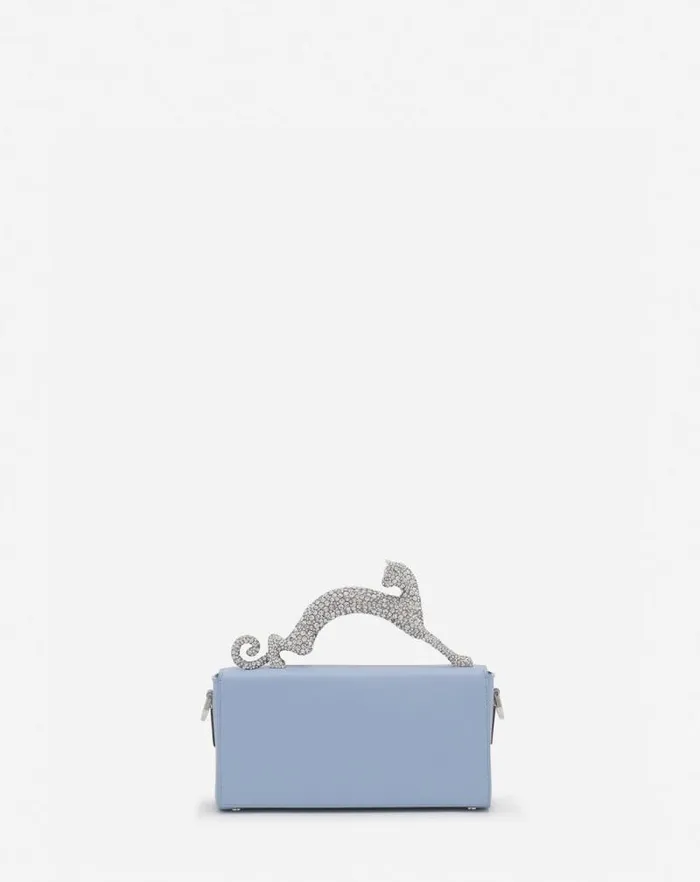Women Lanvin Mini Bags and Clutches Nano Pencil Cat Bag In Leather And Rhinestone Newlanvin Blue Women Lanvin Mini Bags and Clutches Nano Pencil Cat Bag In Leather And Rhinestone Newlanvin Blue