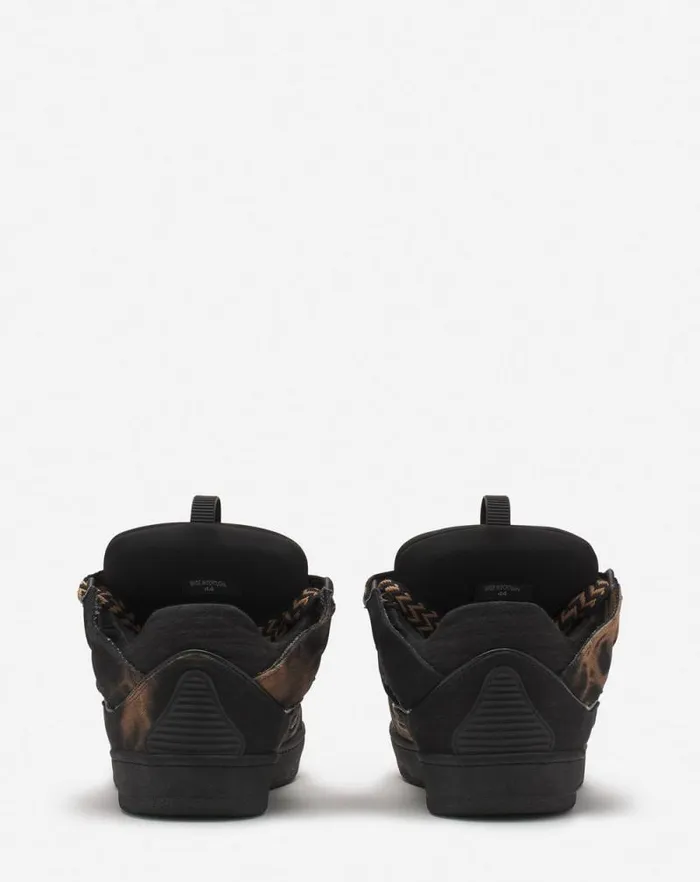 Women Lanvin Sneakers Curb Washed Denim Sneakers Blackbeige Women Lanvin Sneakers Curb Washed Denim Sneakers Blackbeige