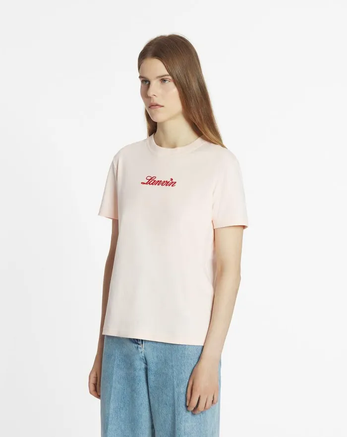 Women Lanvin TShirts and Sweatshirts Lanvin Embroidered Tshirt Powder Pink Women Lanvin TShirts and Sweatshirts Lanvin Embroidered Tshirt Powder Pink