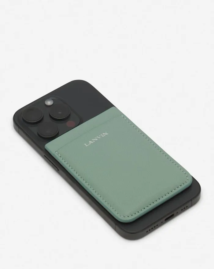 Women Lanvin Wallets and Small Leather Goods Magnetic Leather Cardholder Vert De Gris Women Lanvin Wallets and Small Leather Goods Magnetic Leather Cardholder Vert De Gris