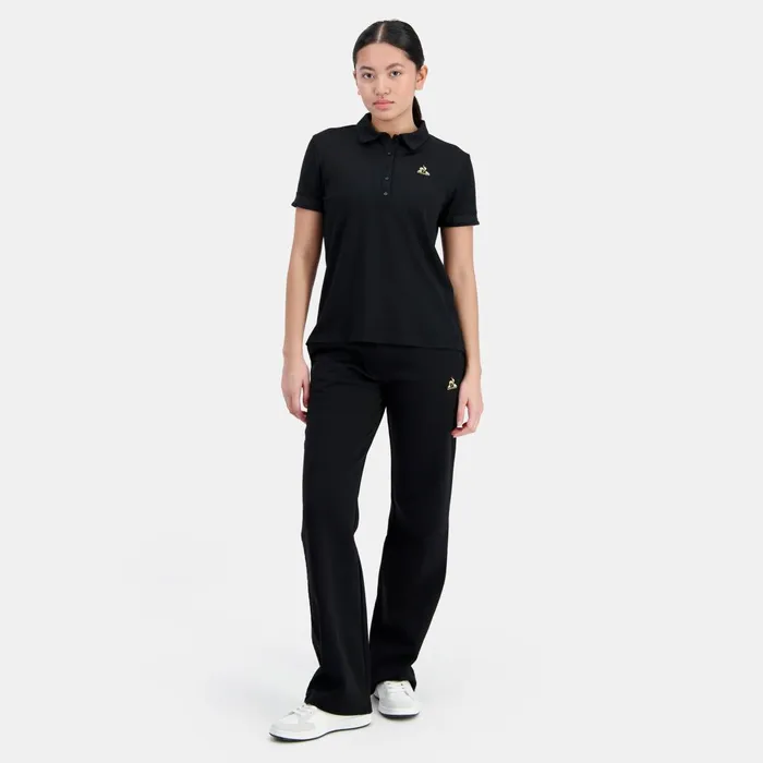 Women Le Coq Sportif Tshirts Polos Shirts And Tops Coq D039Or Polo Shirt En Interlock 240g Coton Black