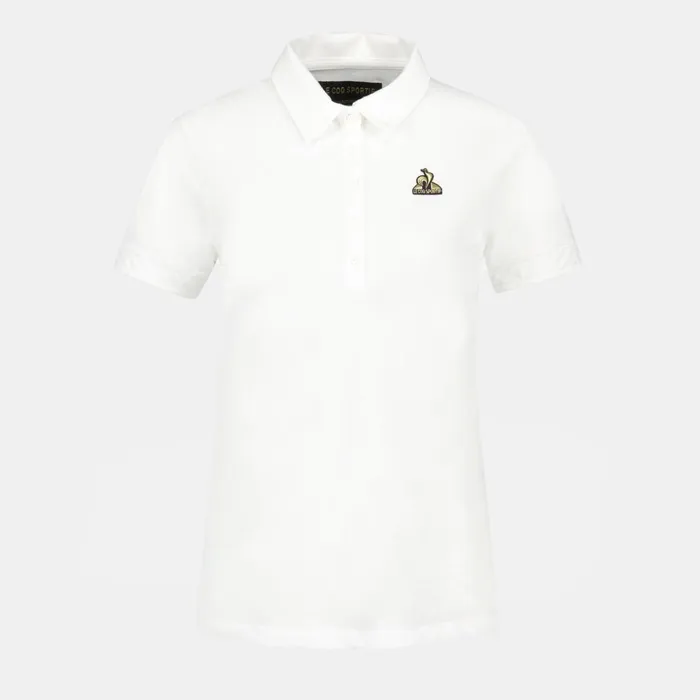 Women Le Coq Sportif Tshirts Polos Shirts And Tops Coq D039Or Polo Shirt En Interlock 240g Coton Marshmallow