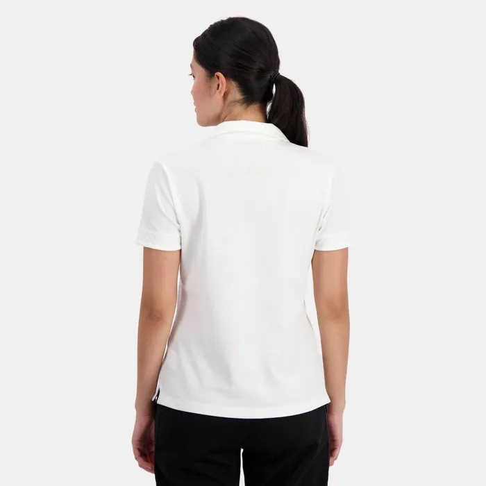 Women Le Coq Sportif Tshirts Polos Shirts And Tops Coq D039Or Polo Shirt En Interlock 240g Coton Marshmallow