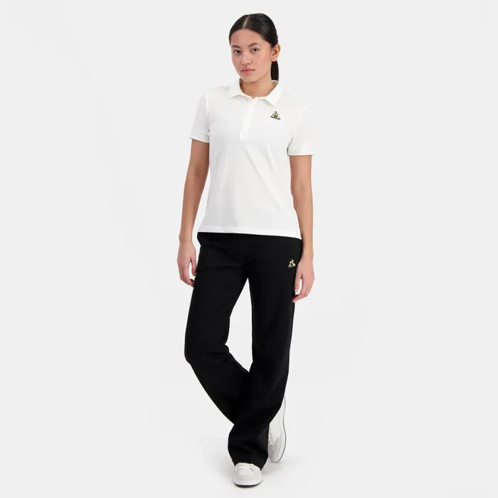 Women Le Coq Sportif Tshirts Polos Shirts And Tops Coq D039Or Polo Shirt En Interlock 240g Coton Marshmallow