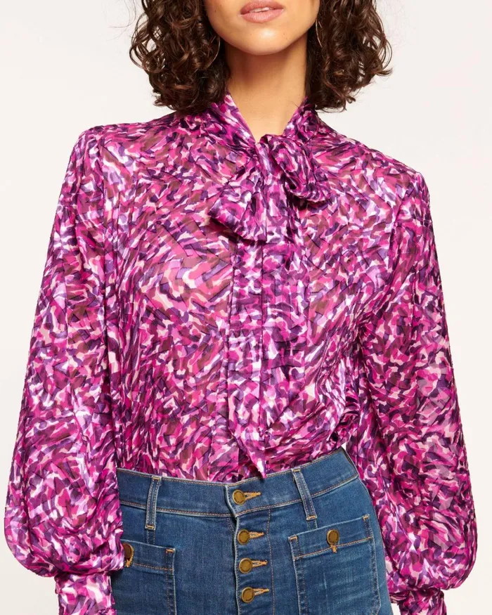 Women Londyn Long Sleeve Blouse Pink Swirl Ramy Brook Tops Women Londyn Long Sleeve Blouse Pink Swirl Ramy Brook Tops