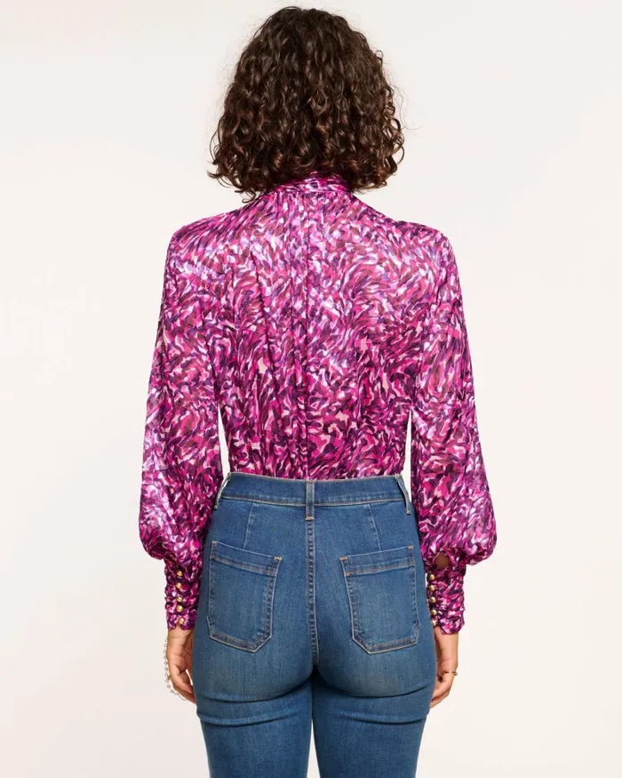 Women Londyn Long Sleeve Blouse Pink Swirl Ramy Brook Tops Women Londyn Long Sleeve Blouse Pink Swirl Ramy Brook Tops