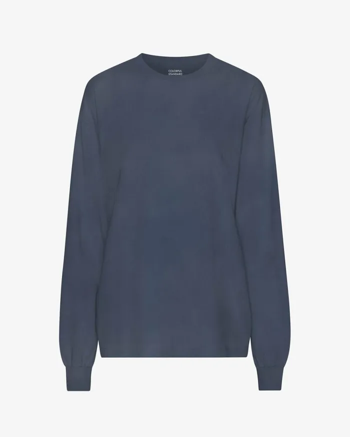 Women Long Sleeve Tops Colorful Standard Oversized Organic LS TShirt Neptune Blue Women Long Sleeve Tops Colorful Standard Oversized Organic LS TShirt Neptune Blue