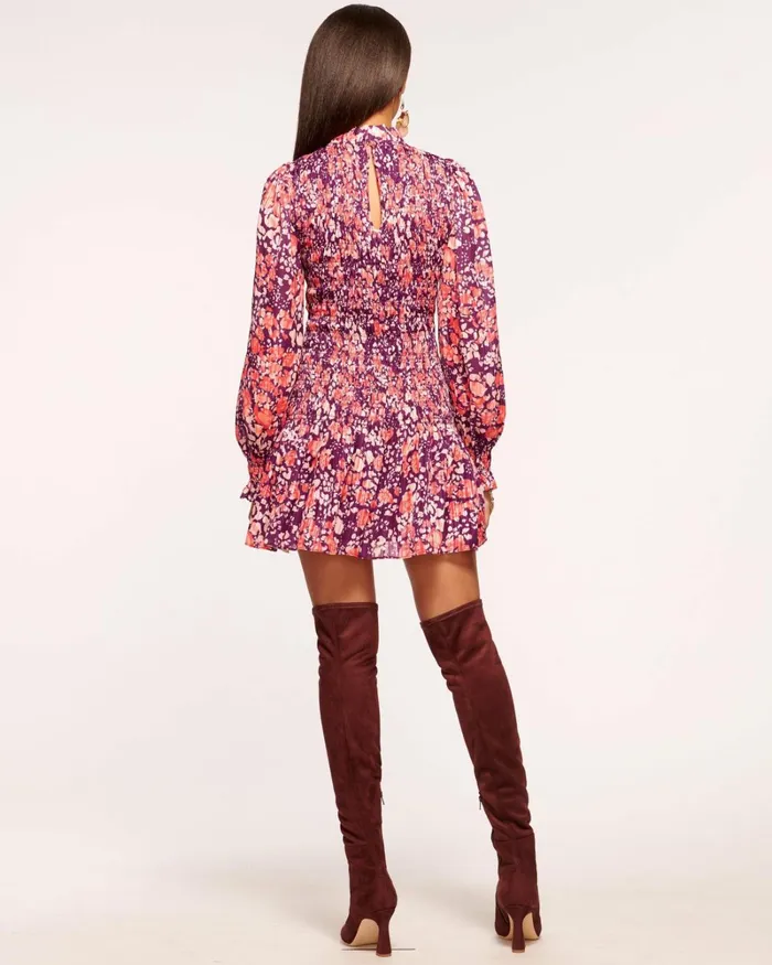 Women Lucia Smocked Mini Dress Cabernet Dot Ramy Brook Dresses Women Lucia Smocked Mini Dress Cabernet Dot Ramy Brook Dresses