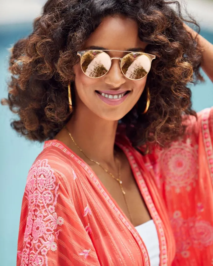 Women Malibu Round Sunglasses Blue Silver Ramy Brook Swimwear Women Malibu Round Sunglasses Blue Silver Ramy Brook Swimwear