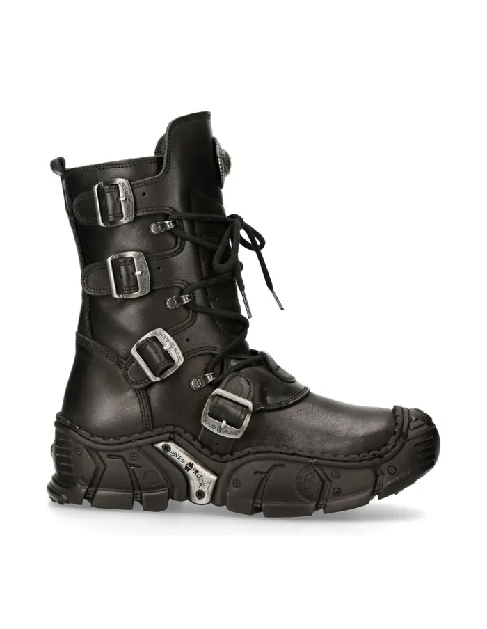 WomenMen Ankle Boot Black Impact MImpact013S1 New Rock Boots WomenMen Ankle Boot Black Impact MImpact013S1 New Rock Boots