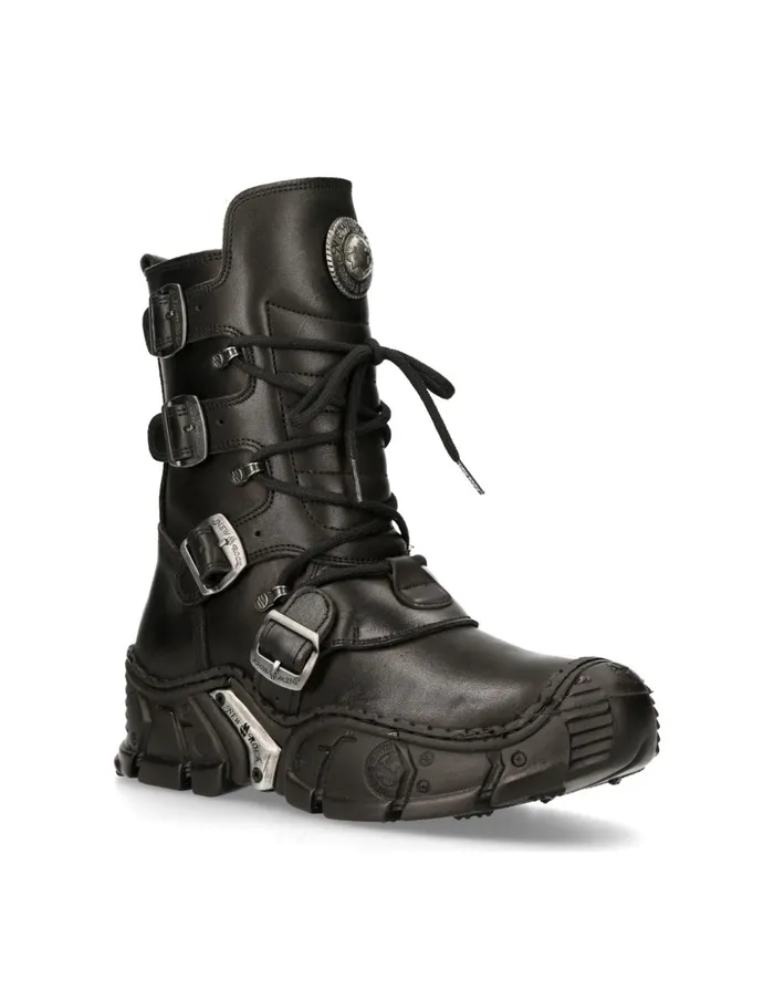WomenMen Ankle Boot Black Impact MImpact013S1 New Rock Boots WomenMen Ankle Boot Black Impact MImpact013S1 New Rock Boots