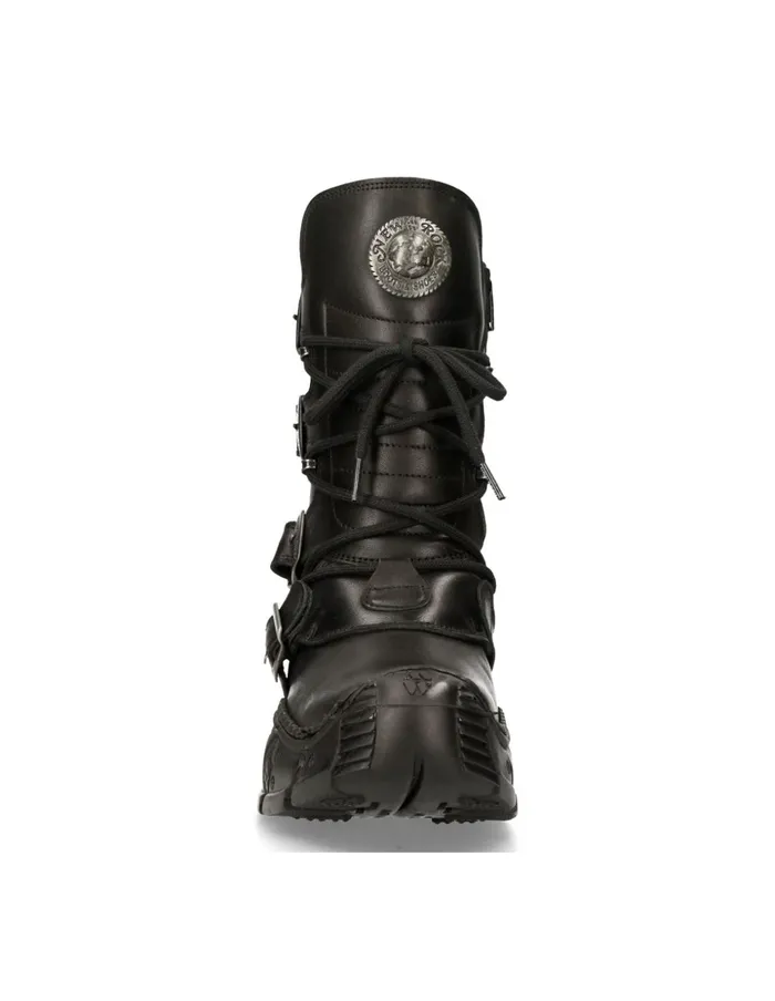 WomenMen Ankle Boot Black Impact MImpact013S1 New Rock Boots WomenMen Ankle Boot Black Impact MImpact013S1 New Rock Boots