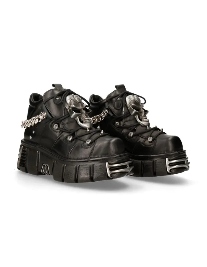 WomenMen Ankle Boot Metallic M1491S1 New Rock Booties