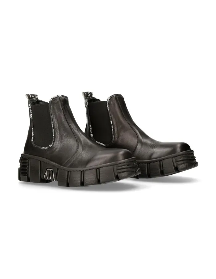 WomenMen Ankle Boot Tower With Laces MWall021C1 New Rock Booties