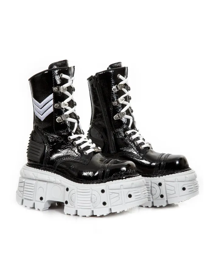 WomenMen Boot Black Imperfect MTank009C4 New Rock Boots