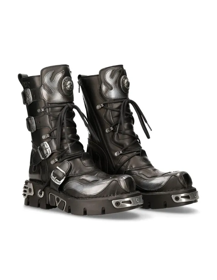 WomenMen Boot Metallic M107S2 New Rock Boots