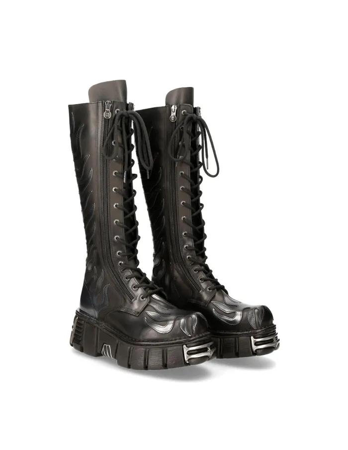 WomenMen Boot Metallic M350C1 New Rock High Boots