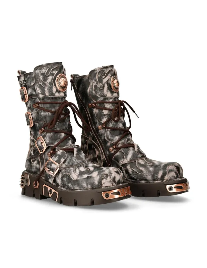 WomenMen Boot Metallic M591S8 New Rock Boots