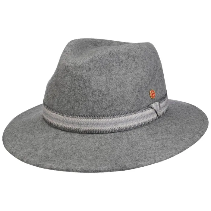 WomenMen Felt Hats Mayser Gedeon Trekking Wool Hat Graymottled