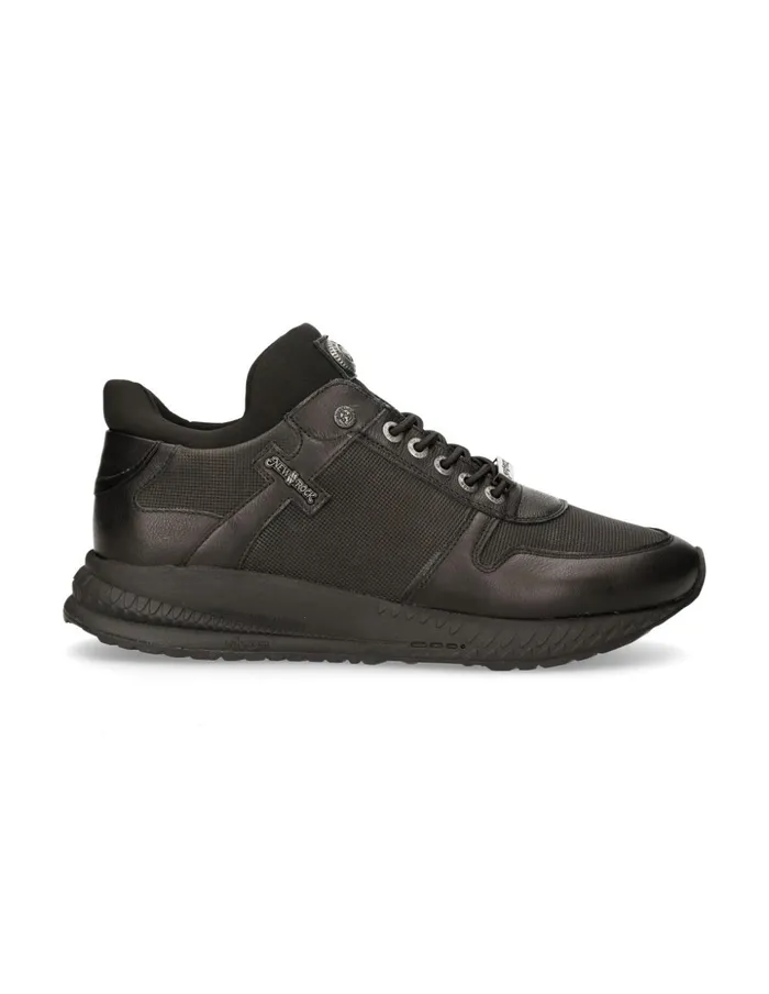 WomenMen Shoe Black Chrono With Laces MChrono002C14 New Rock Sneakers WomenMen Shoe Black Chrono With Laces MChrono002C14 New Rock Sneakers