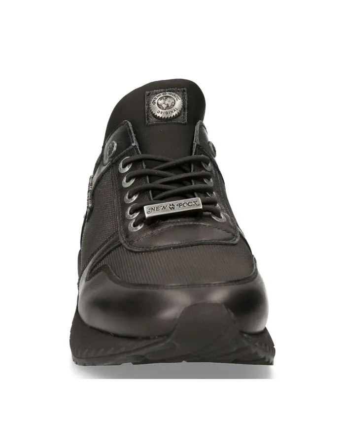 WomenMen Shoe Black Chrono With Laces MChrono002C14 New Rock Sneakers WomenMen Shoe Black Chrono With Laces MChrono002C14 New Rock Sneakers