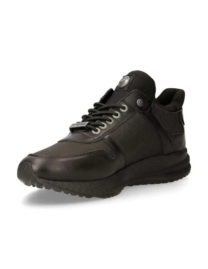 WomenMen Shoe Black Chrono With Laces MChrono002C14 New Rock Sneakers WomenMen Shoe Black Chrono With Laces MChrono002C14 New Rock Sneakers