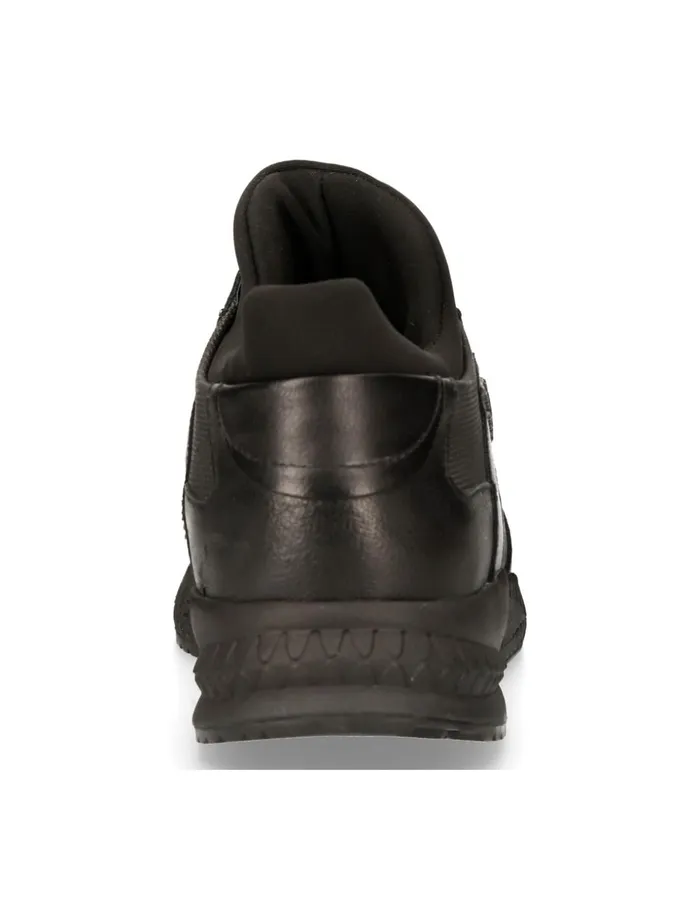 WomenMen Shoe Black Chrono With Laces MChrono002C14 New Rock Sneakers WomenMen Shoe Black Chrono With Laces MChrono002C14 New Rock Sneakers